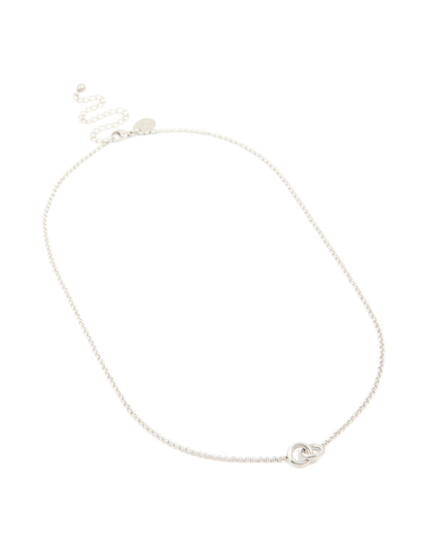 Waterproof Stainless Steel Interlock Loops Pendant Necklace