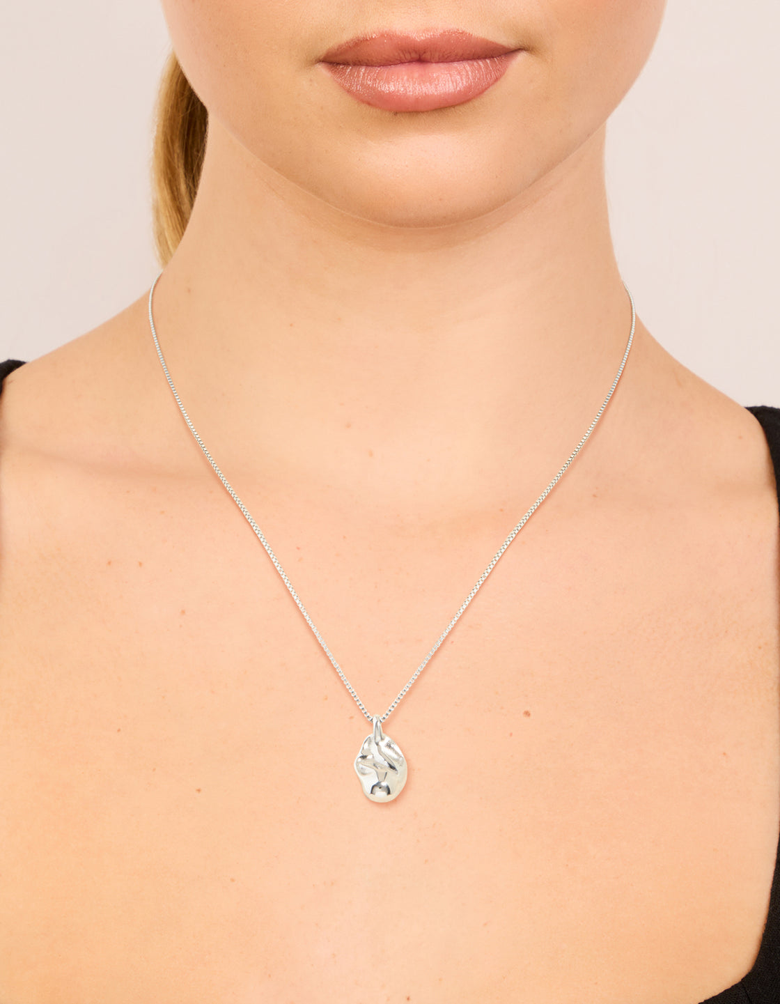 Waterproof Stainless Steel Organic Pendant Necklace
