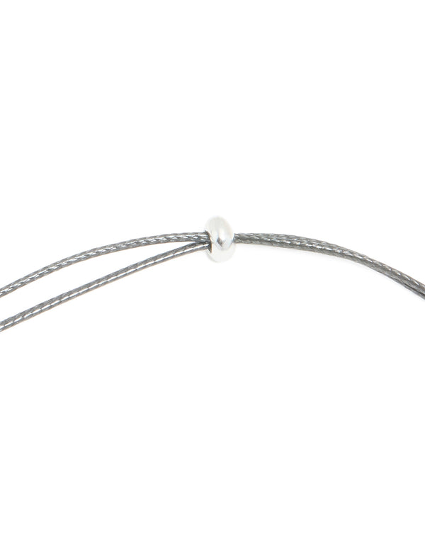 Presenting a waterproof stainless steel starfish cord necklace featuring ocean-inspired with dainty styling in silver and black clasp detail view