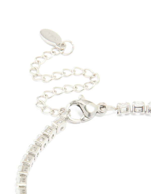 Waterproof Stainless Steel Cubic Zirconia Tennis Bracelet