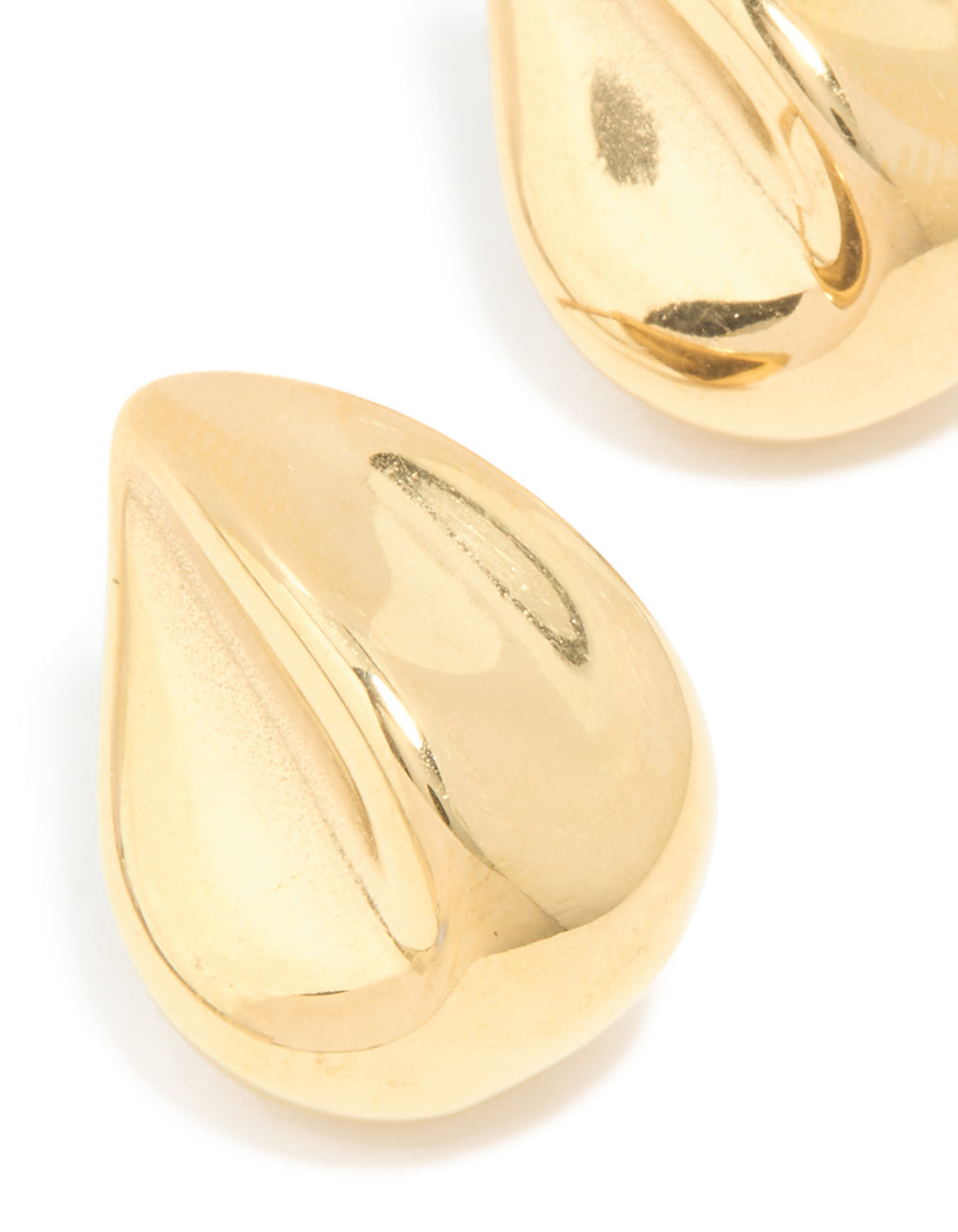 Waterproof Gold Plated Stainless Steel Organic Teardrop Stud Earrings