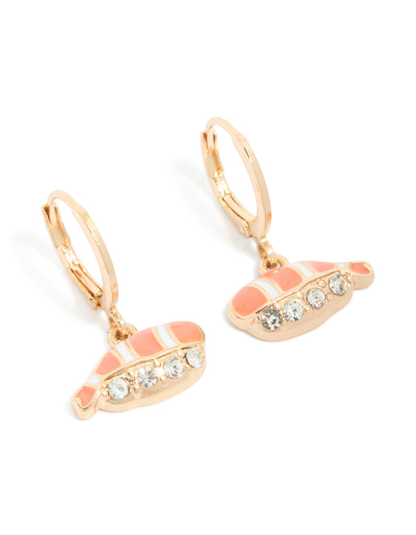 Gold Diamante Sashimi Huggie Earrings
