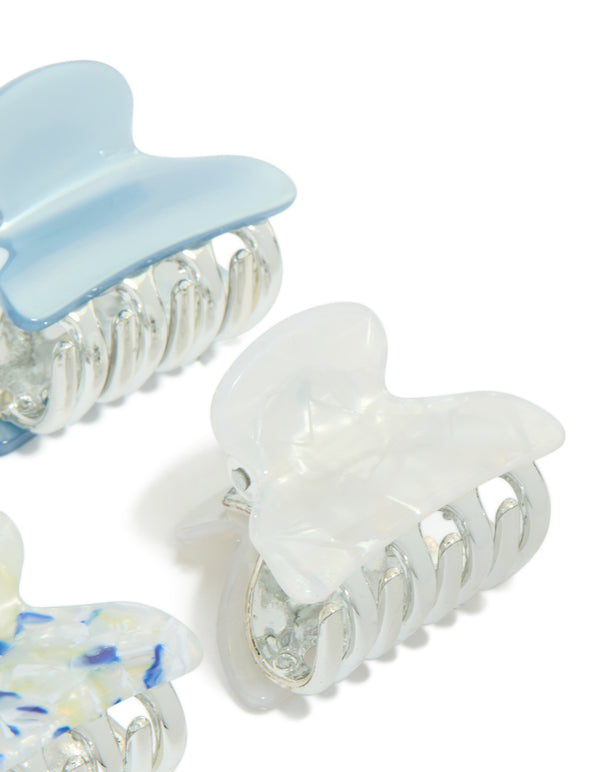 White & Blue Claw Clips 4-Pack