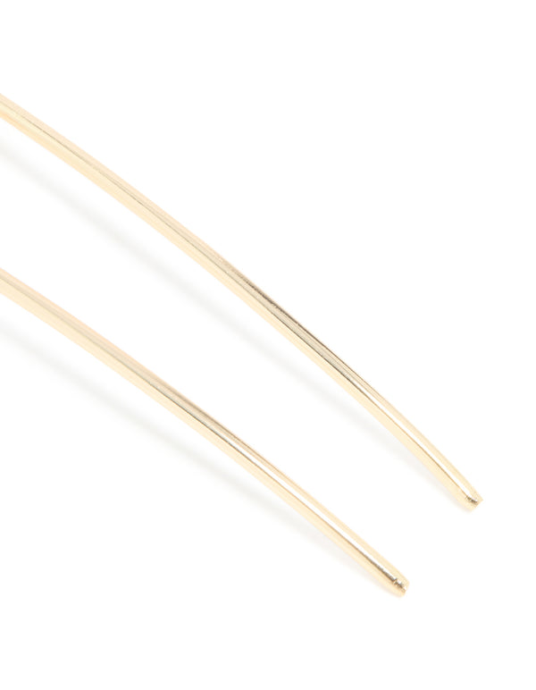 Gold Dark Pink Enamel Ombre Frangipani Flower Hair Pin