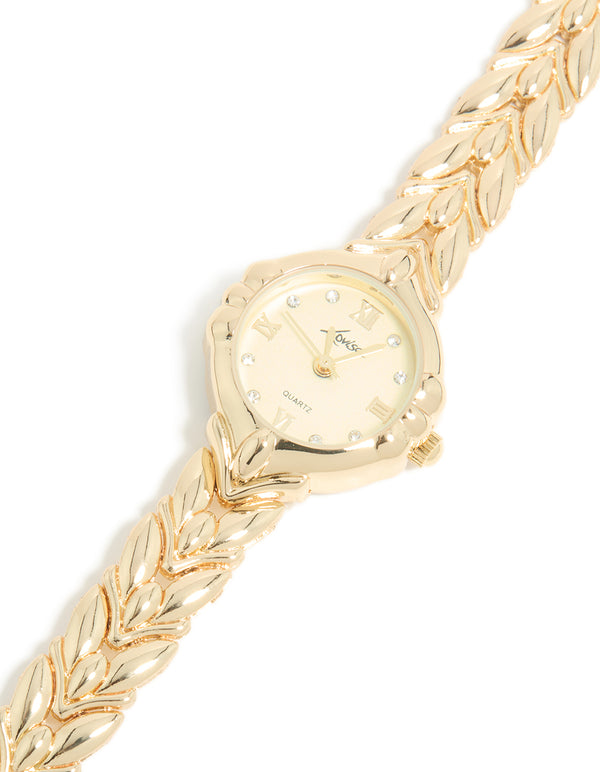 Gold Vine Band Vintage Watch