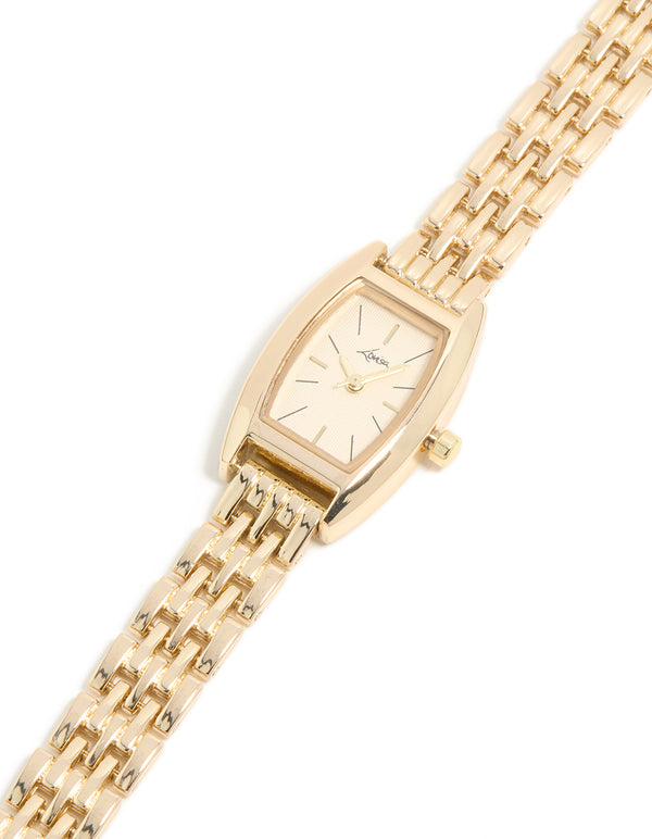 Gold Mini Rectangular Watch