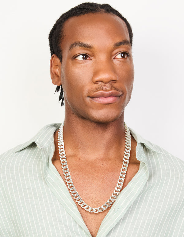 Mens Waterproof Stainless Steel Miami Cuban Link Necklace