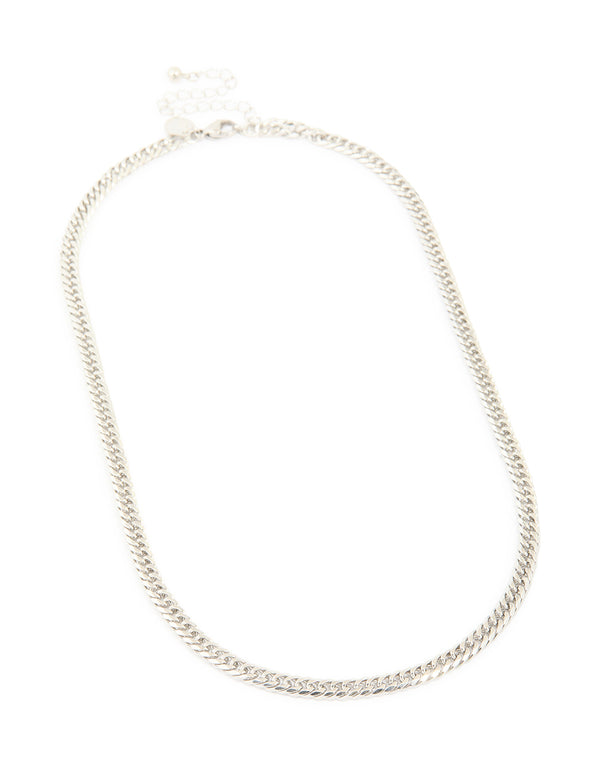 Mens Waterproof Stainless Steel Smooth Cuban Link Necklace