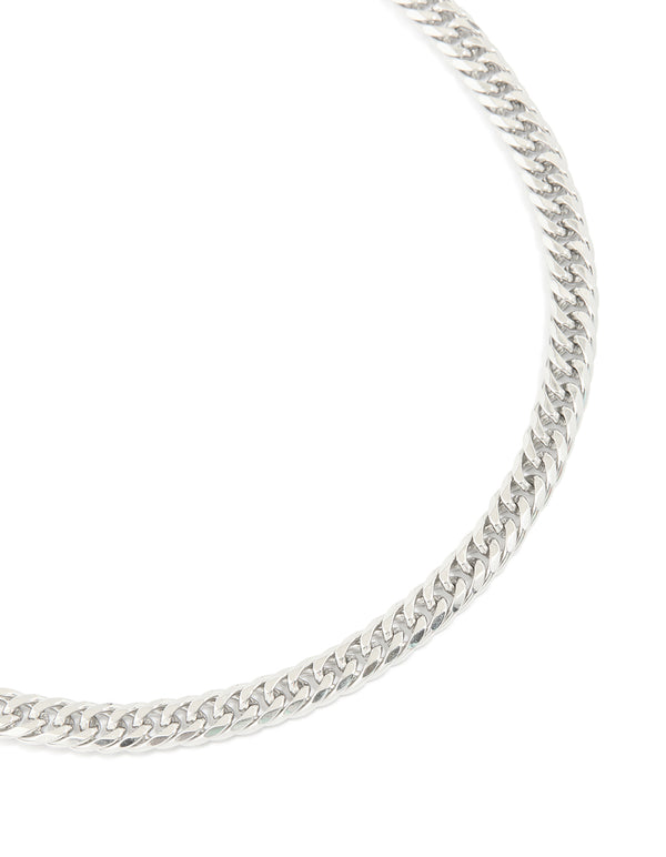 Mens Waterproof Stainless Steel Smooth Cuban Link Necklace