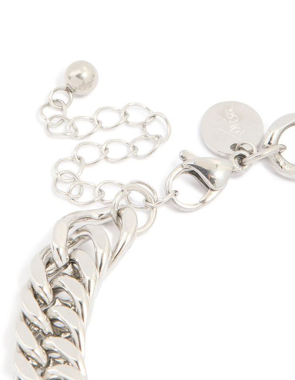 Mens Waterproof Stainless Steel Large Miami Cuban Link Bracelet