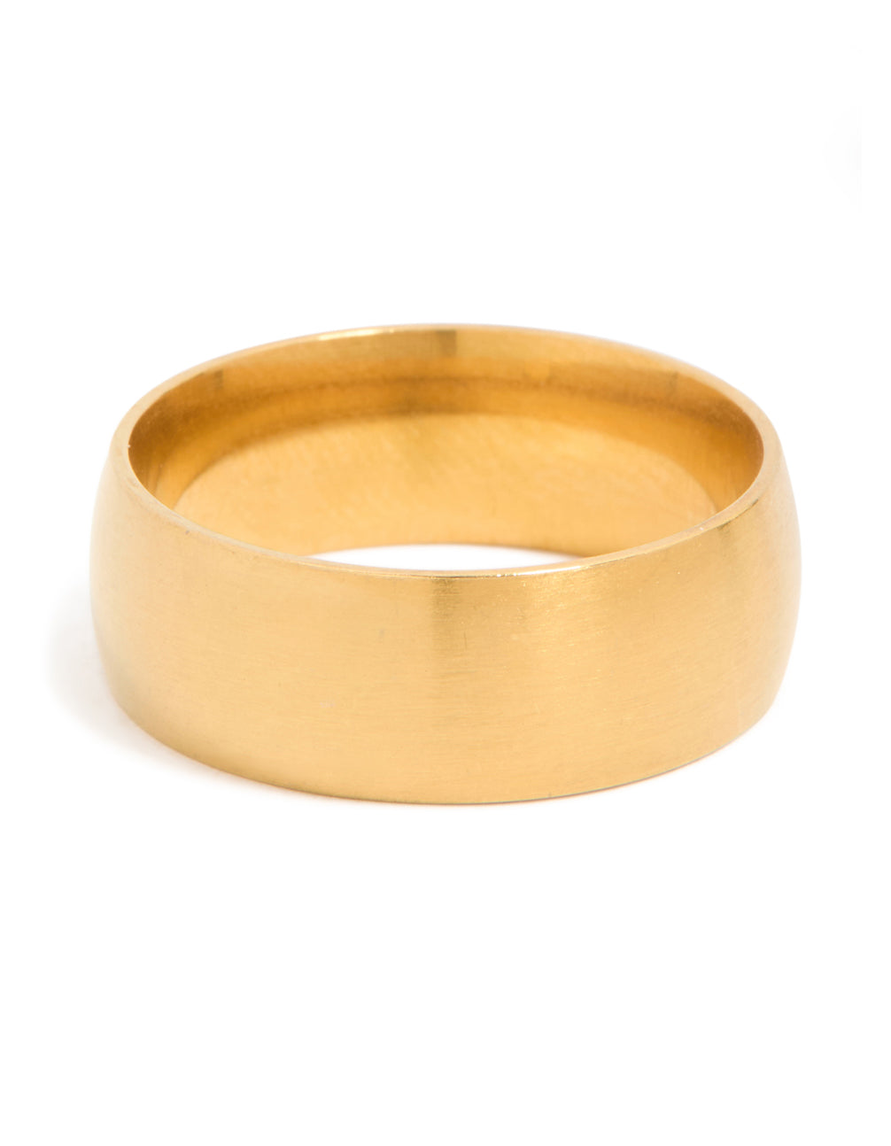 Mens Waterproof Gold Plated Stainless Steel Band Ring