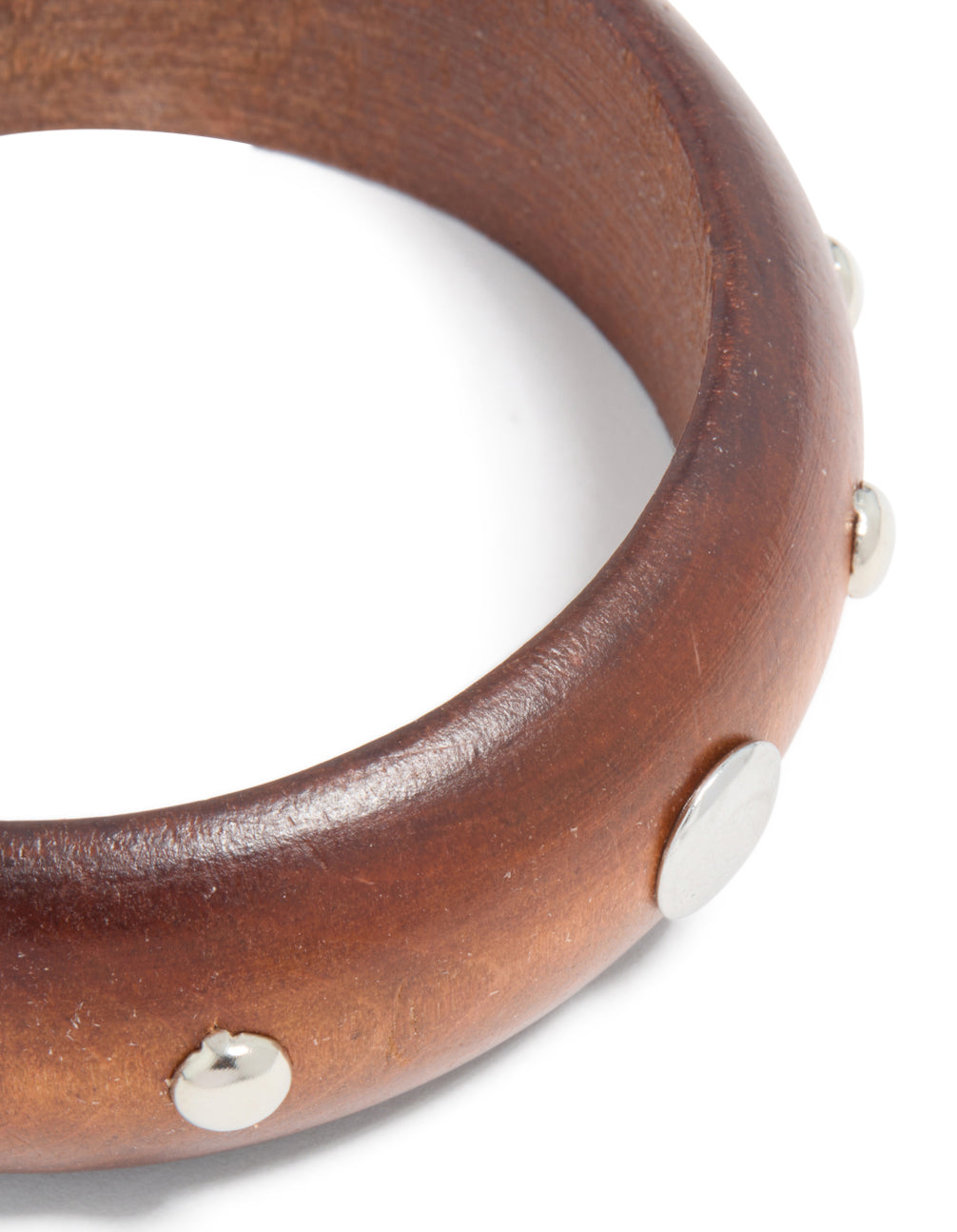 Silver Studded Wood Bangle