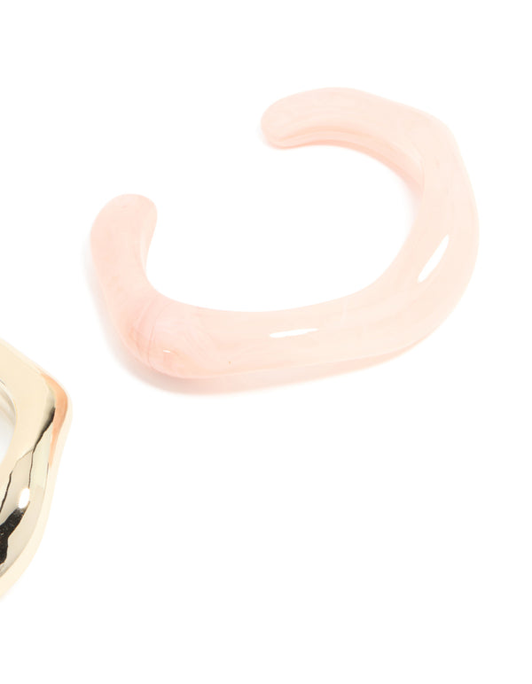 Pink & Gold Wavy Wrist Cuffs 2-Pack