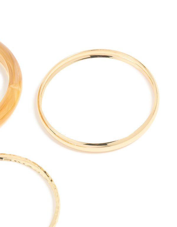 Gold & Amber Acrylic Bangles 3-Pack