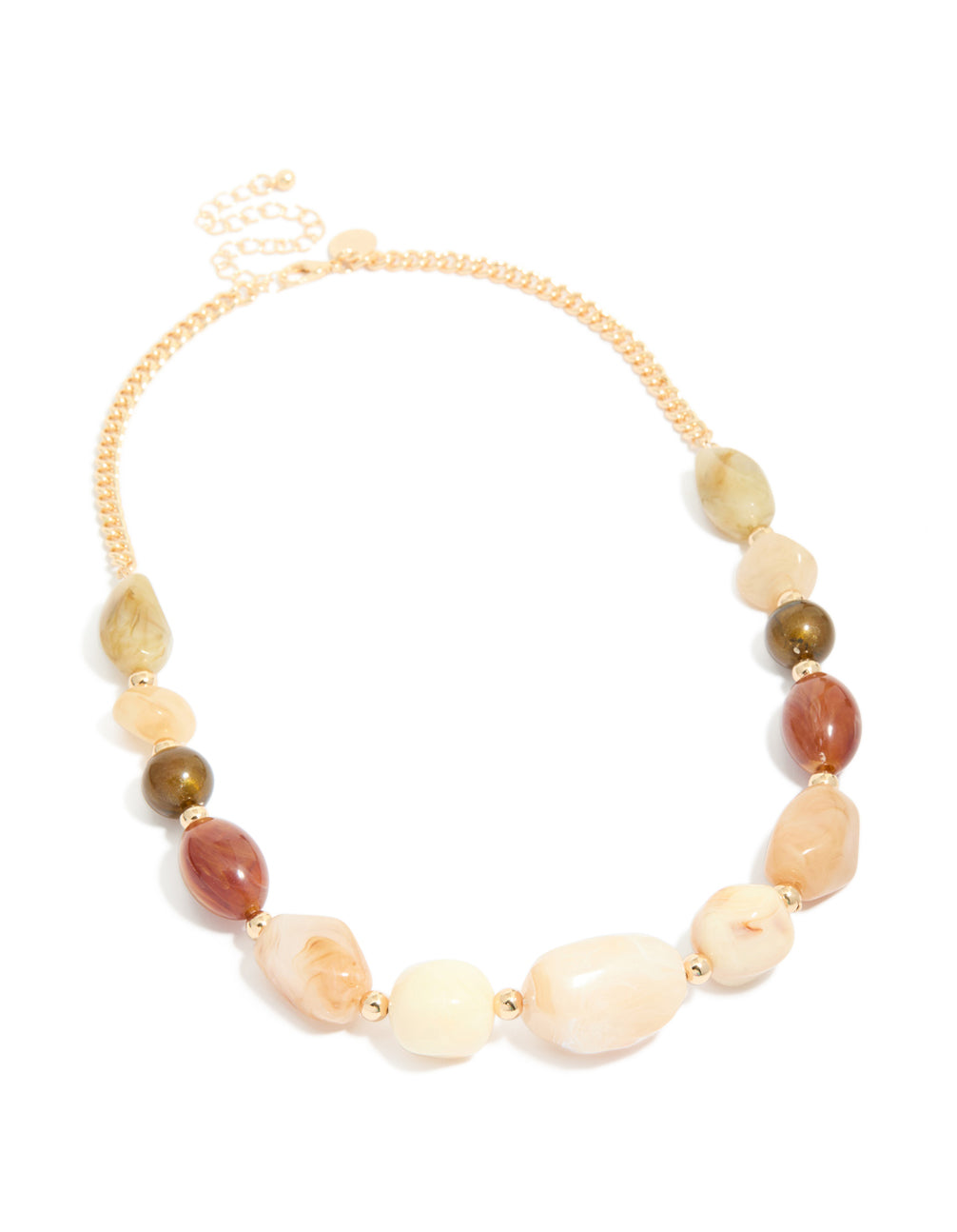 Gold Neutral Chunky Beaded Necklace