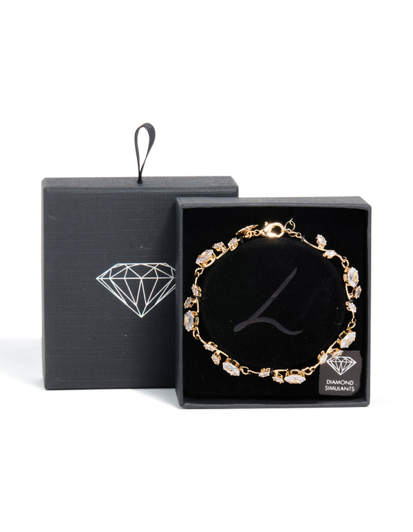 Gold Cubic Zirconia Vine Bracelet