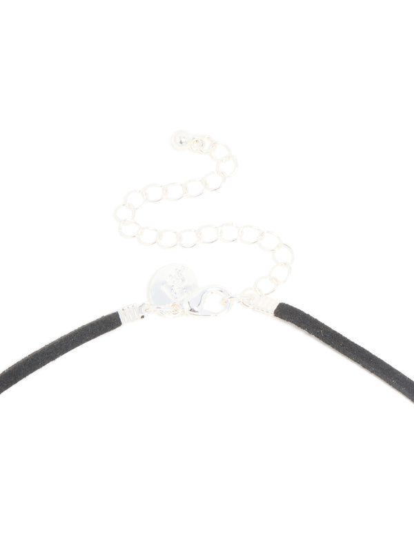 Silver Plated Open Oval Pendant Long Cord Necklace