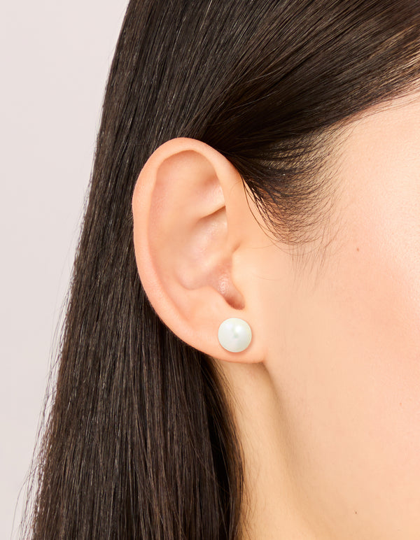 Waterproof Stainless Steel Freshwater Pearl Stud Earrings
