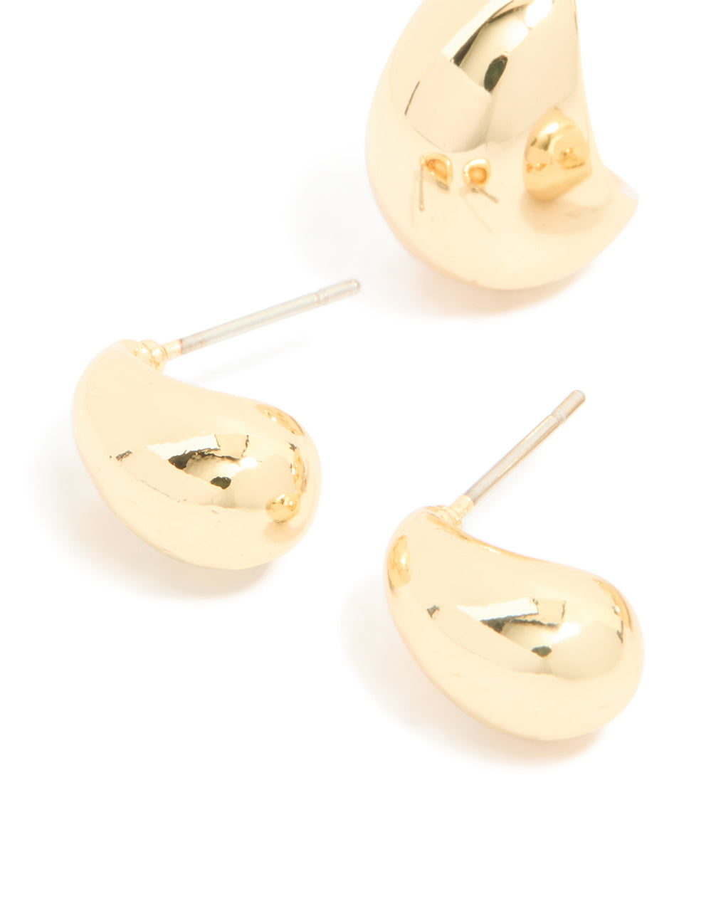 Gold Plated Brass Mixed Teardrop Earrings 2-Pack