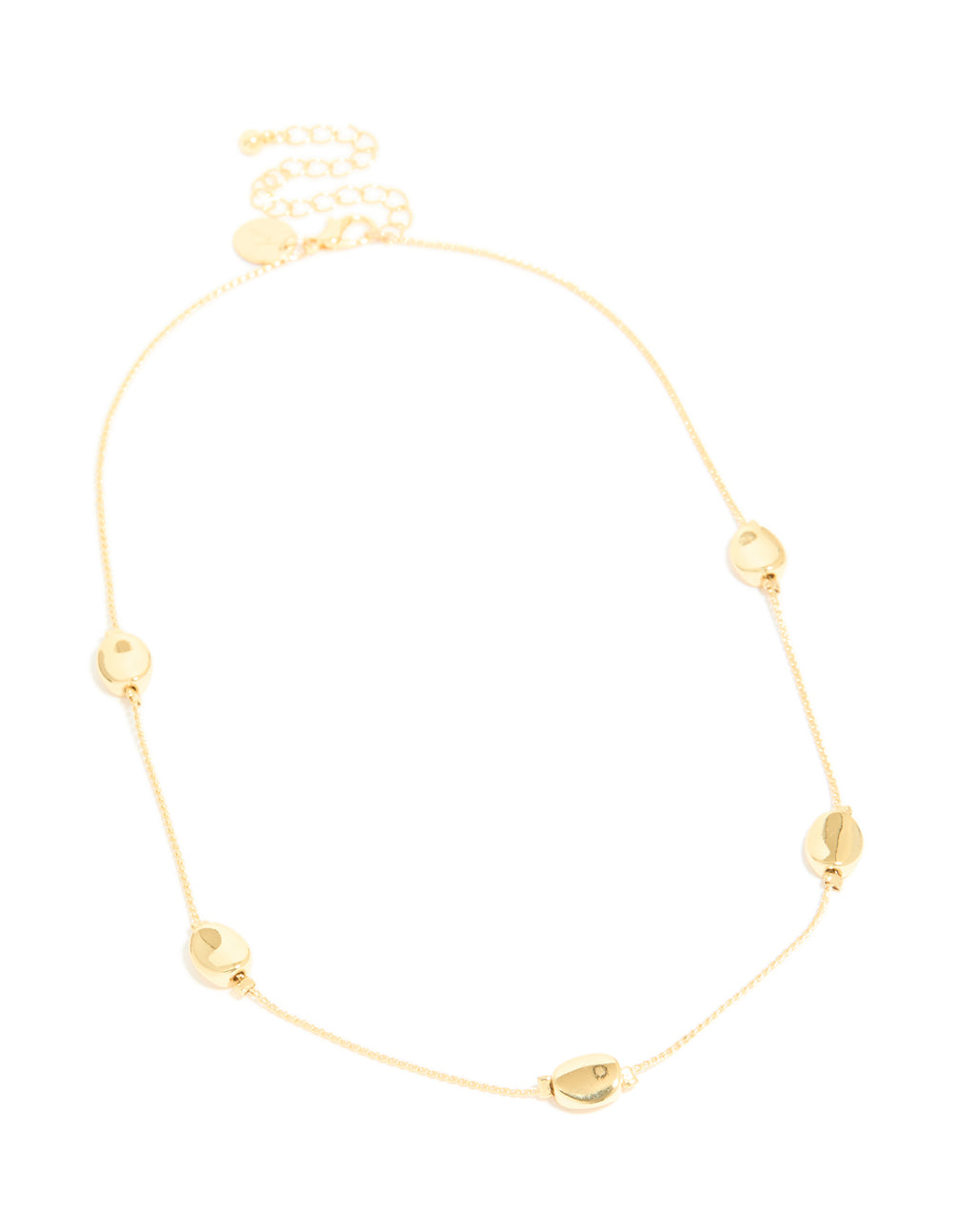 Gold Plated Molten Pebbles Charm Necklace