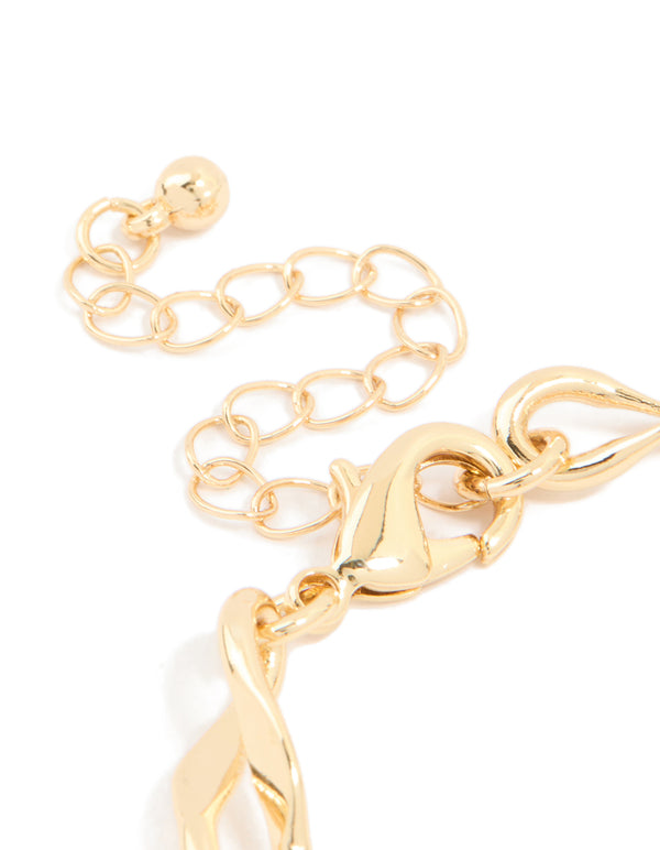Gold Plated Brass Large Figure 8 Chain Bracelet