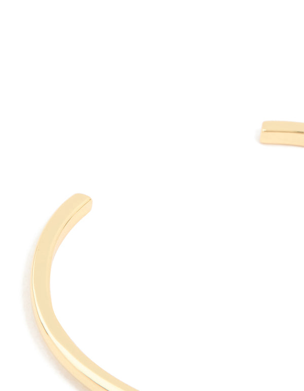 Gold Plated Brass Classic Cubic Zirconia Centre Wrist Cuff