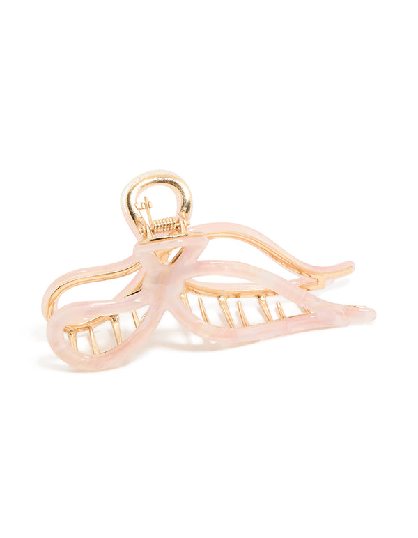 Light Pink Acrylic Bow Hair Claw Clip