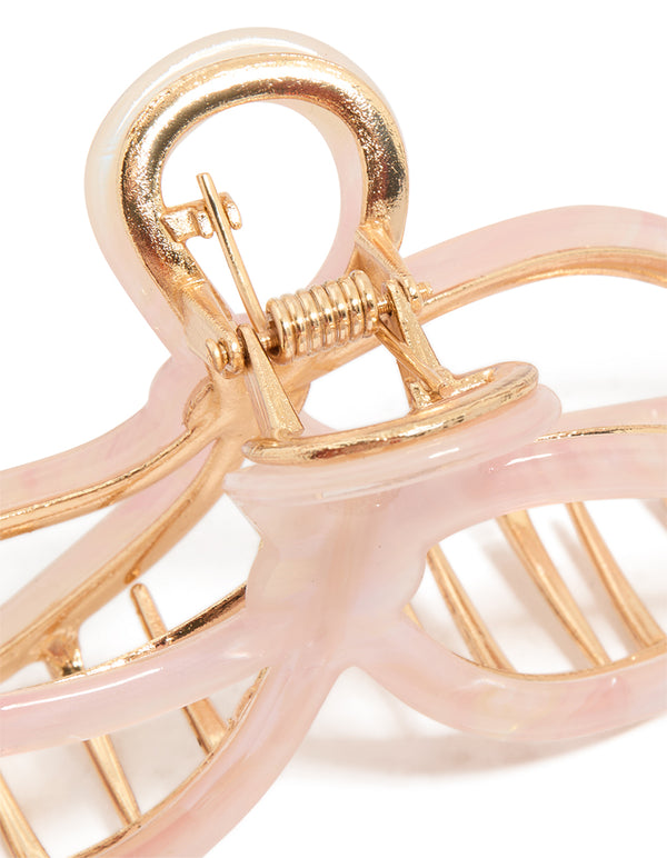 Light Pink Acrylic Bow Hair Claw Clip