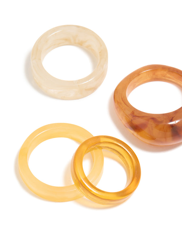 Brown & White Acrylic Cigar Bubble Rings 6-Pack