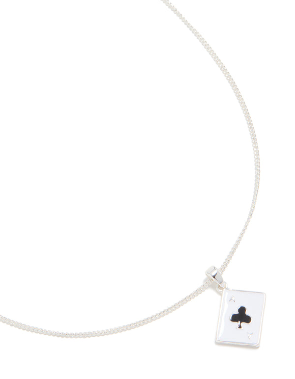Silver Mini Ace Card Pendant Necklace