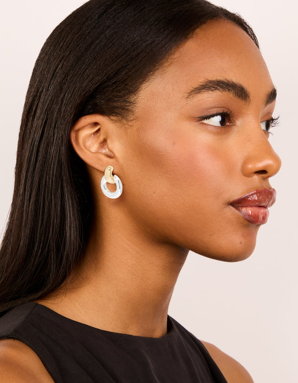 Mixed Metal Plated Small Classic Doorknocker Earrings
