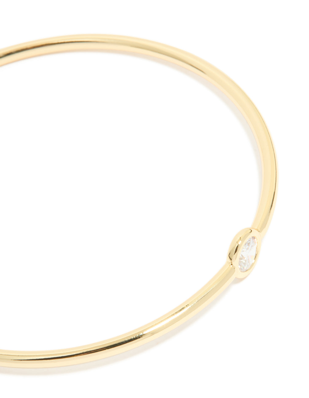 Gold Plated Cubic Zirconia Circle Bezel Bangle