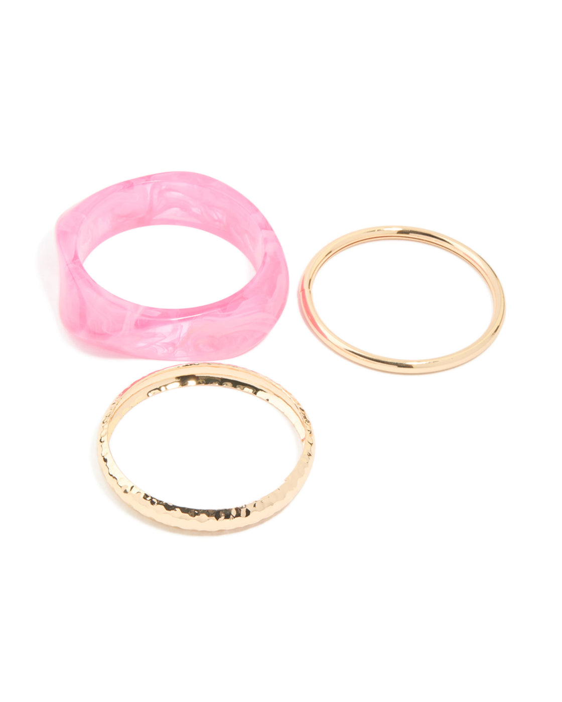 Gold & Pink Acrylic Bangles 3-Pack