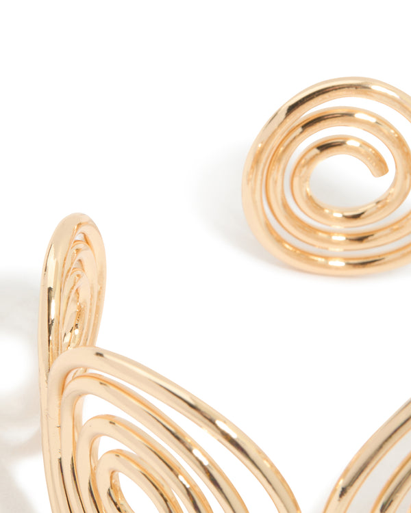 Gold Large Swirl Wrist Cuff