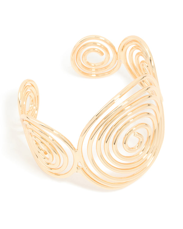 Gold Large Swirl Wrist Cuff