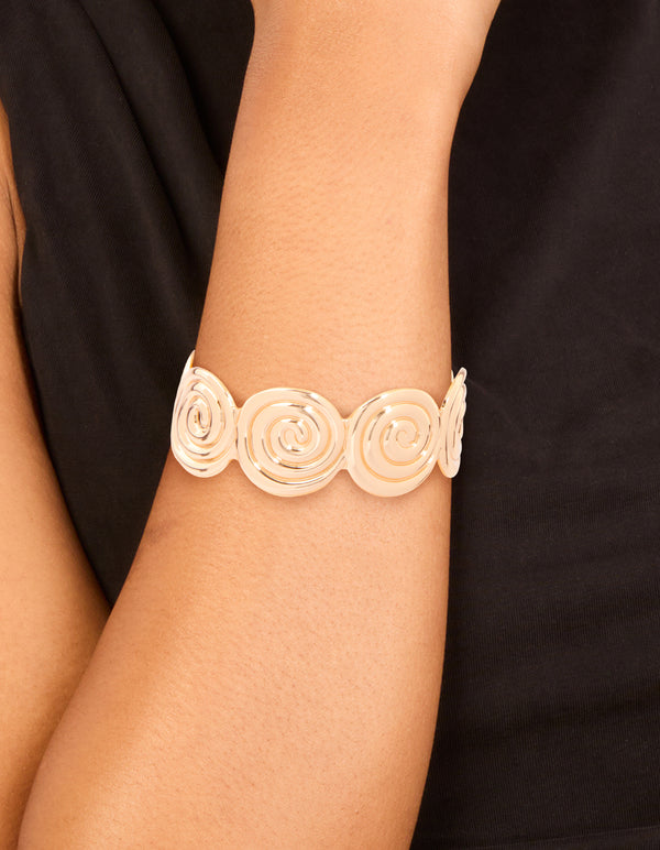 Gold Spiral Wrist Cuff