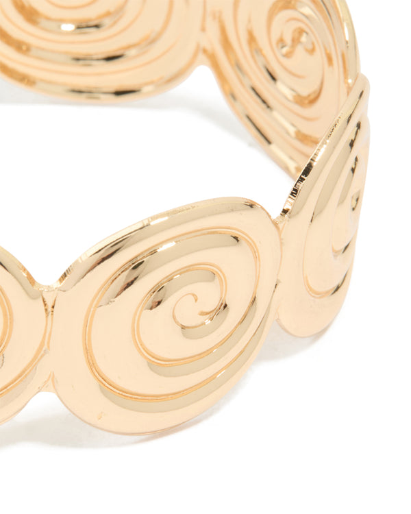 Gold Spiral Wrist Cuff