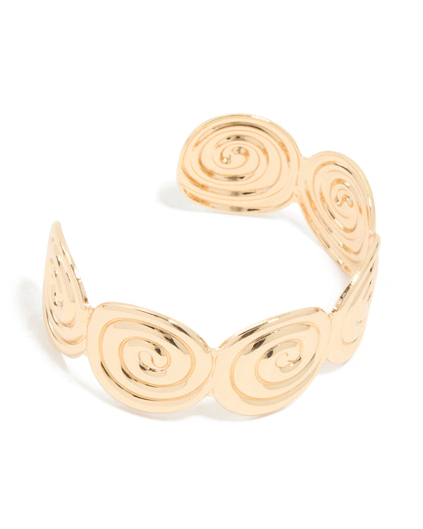 Gold Spiral Wrist Cuff