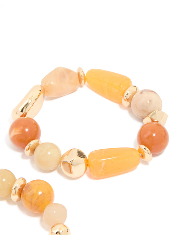 Mixed Neutral Beaded Stretch Bracelets 2-Pack