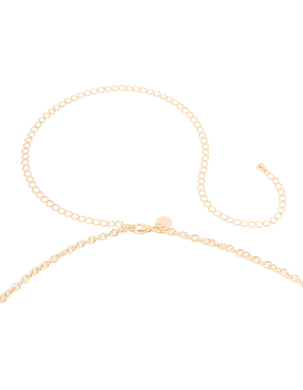 Gold Hammered Alternating Round & Square Belt