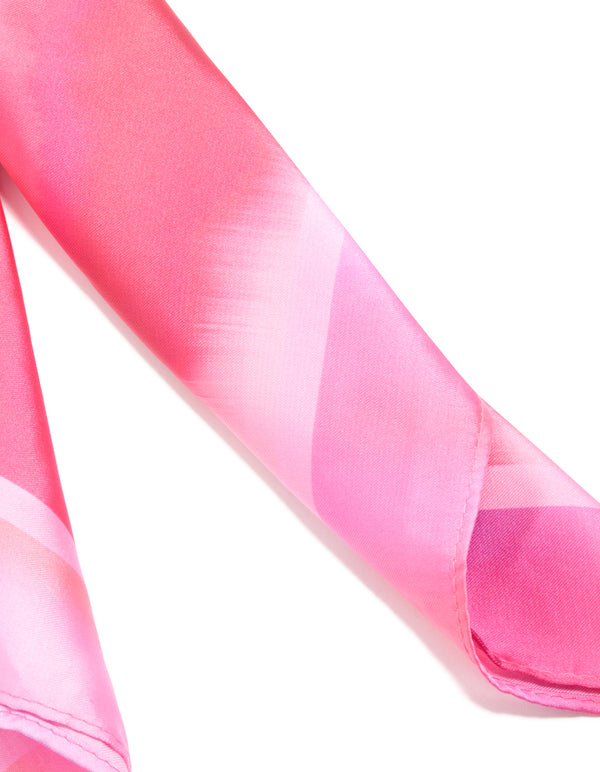 Pink Striped Tie-Dye Fabric Scarf