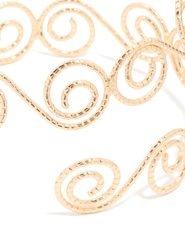 Gold Swirl Wrap Around Arm Cuff