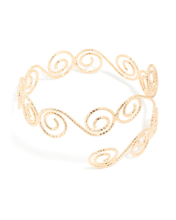Gold Swirl Wrap Around Arm Cuff