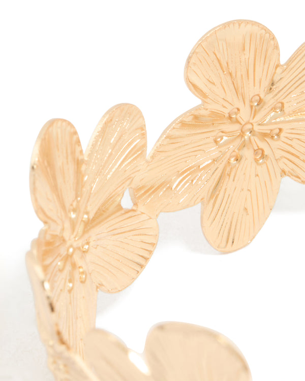 Gold Frangipani Wrap Arm Cuff