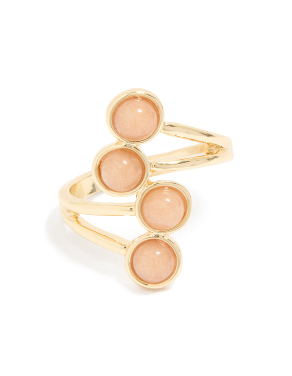 Gold Plated Stacked Pebbles Ring