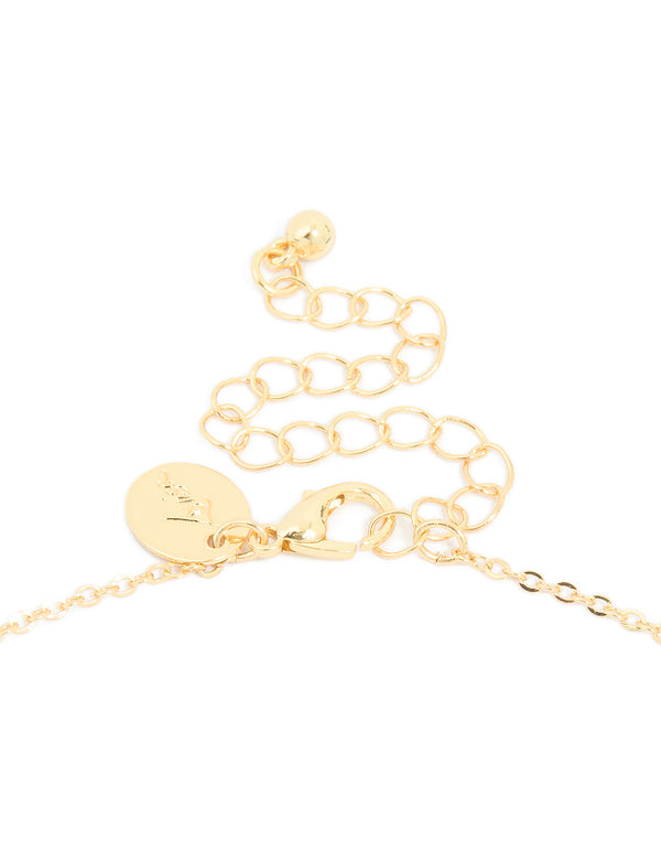 Gold Plated Cubic Zirconia Lock & Key Letter L Necklace