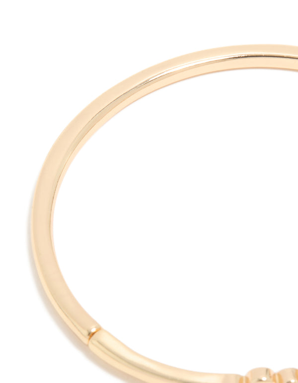 Gold Cubic Zirconia Multi Circles Bangle