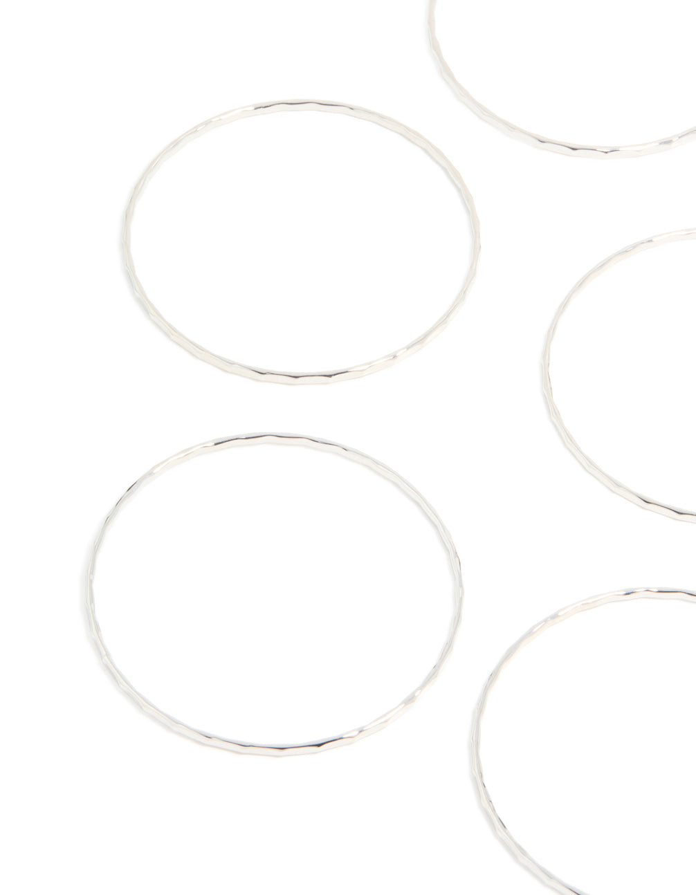 Silver Textured Thin Bangles 8-Pack
