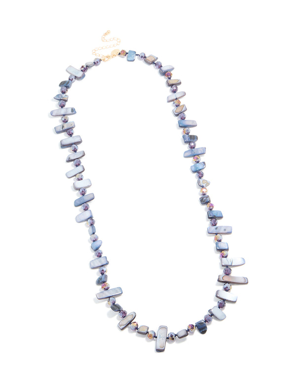 Blue & Purple Genuine Shell Necklace