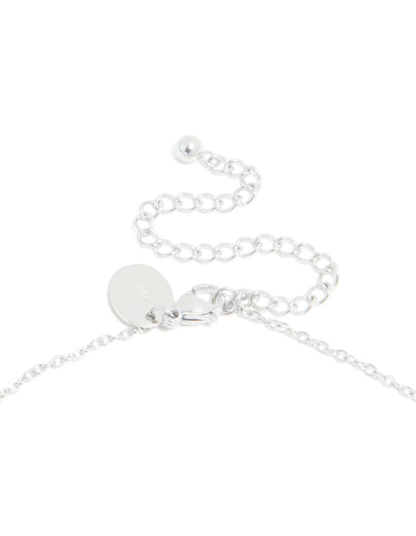 Presenting a waterproof stainless steel mini bubble letter Z necklace with initials pendant in silver and dainty styling clasp detail view